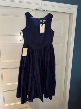 JessaKae Navy Scallop Neck Sleeveless Midi Dress 👗